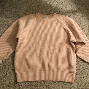 Pastel pink chunky knit sweater pullover